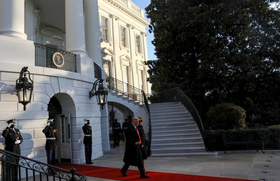 The moment Mr. Trump said goodbye to the White House